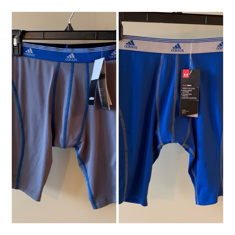 New Men's Underwear Adidas Boxer Briefs Sports Boxers Sz Small Lot of 2